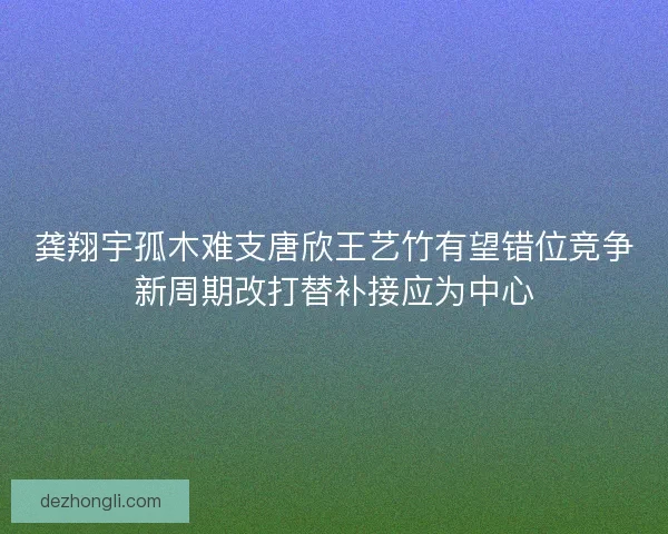 龚翔宇孤木难支唐欣王艺竹有望错位竞争新周期改打替补接应为中心